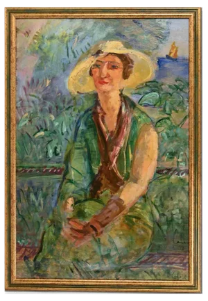Antonio Feltrinelli, Woman in the Garden, Oil Painting, 1930s