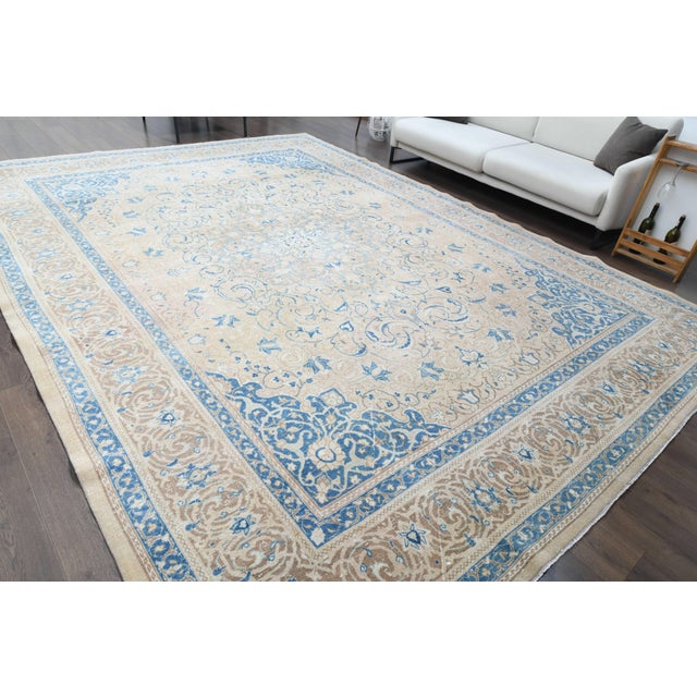 Textile 1970s Vintage Persian Handmade Wool Cotton Area Rug For Sale - Image 7 of 11