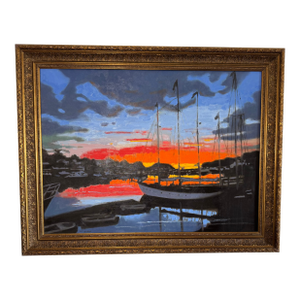 George T. Chakos Fine Art: "Just Before Dawn, Camden Harbour, Me"