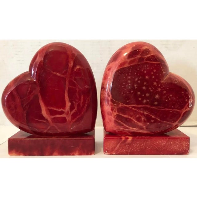 1960s Italian Red Alabaster Bookends - A Pair For Sale - Image 5 of 6