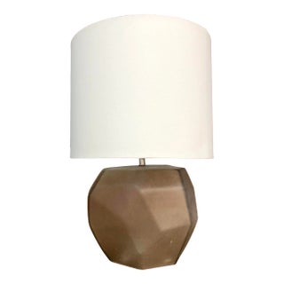 Contemporary Guaxs Cubistic Round Smoke Grey Table Lamp For Sale