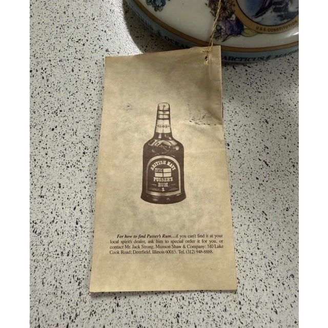 Ceramic 1920s Staffordshire the John Paul Jones Us Marine Ships Decanter Pussers Ltd. England For Sale - Image 7 of 7