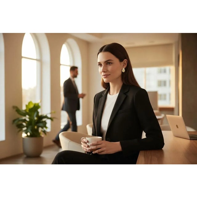 18k Yellow Gold Blue Polka Dot Enamel Teardrop Earrings 0.92 Inch Long, A Pair For Sale - Image 10 of 11