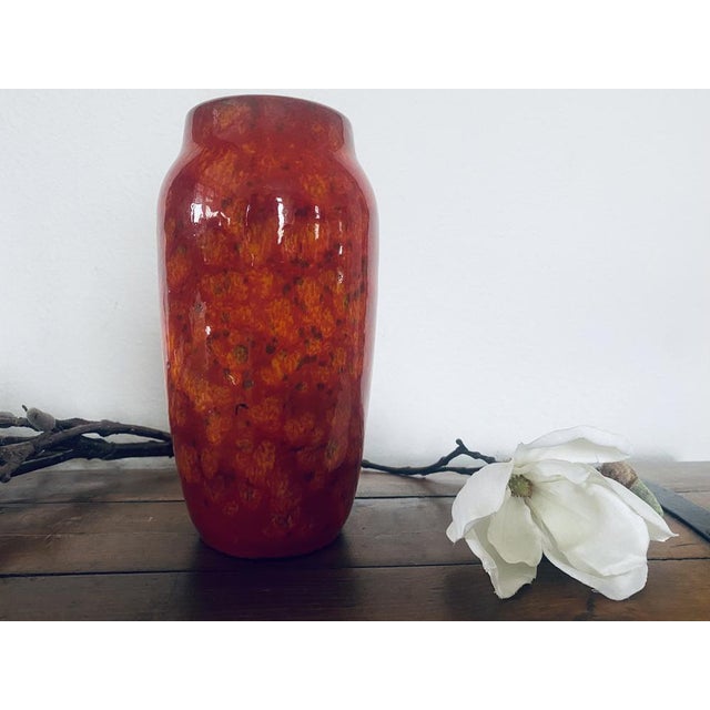 Vintage Fat Lava Vase in Orange from Scheurich, 1970s For Sale - Image 9 of 14