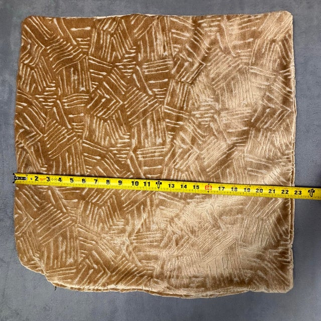 Gold Velvet Geometric Abstract Throw Accent Pillow Cover 22.5x22.5 Made in Usa For Sale In Atlanta - Image 6 of 6