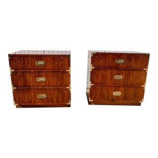Vintage Dixie Campaigner Bachelor Chest Nightstands - a Pair For Sale