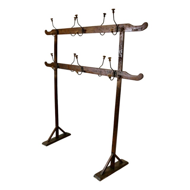 French Arts & Crafts Double-Sided Gilt Pine Hanging Rail, 1900 For Sale