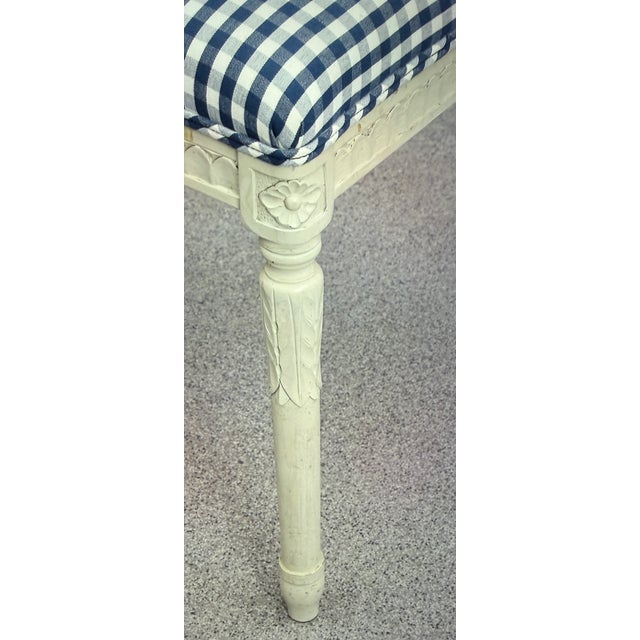 Gustavian (Swedish) Antique Gustavian Ottoman in Wood and Textile, 1900 For Sale - Image 3 of 5