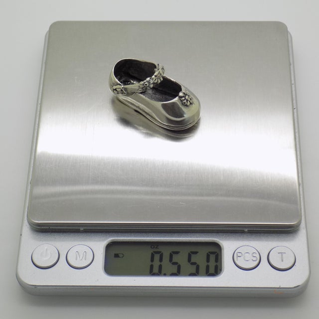 Vintage Italian Handmade Silver Child Shoe Figurine, Italy, 1980s For Sale - Image 9 of 11