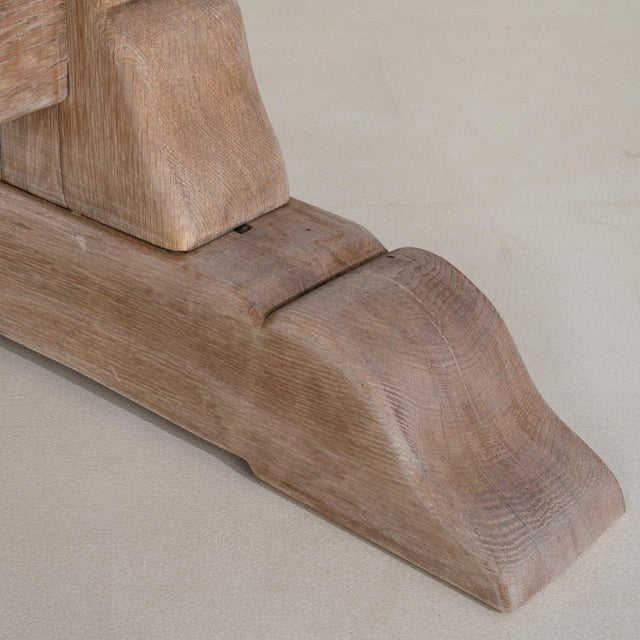 Oak Trestle Dining Table For Sale - Image 11 of 15