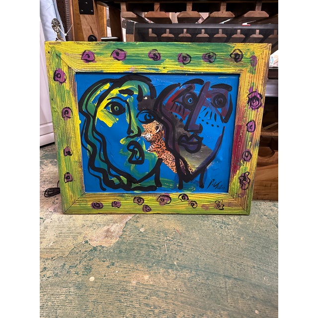Fantastic Original Unique Mixed Media Painting by Peter Robert Keil. This interesting piece was executed on board and...