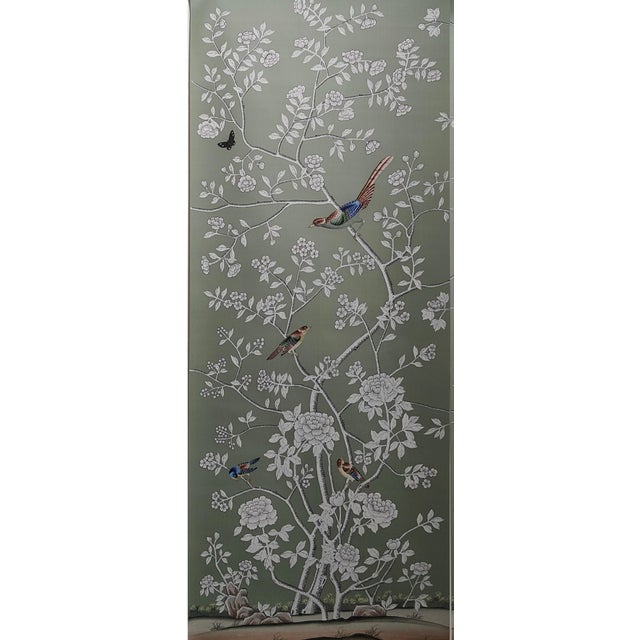 If you love the look of De Gournay wallpaper but not the price, this is for you. Sage Green Chinoiserie White Floral &...