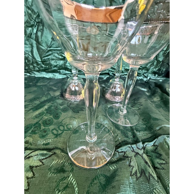 Art Deco 1930s Art Deco Beautiful Crystal Stand Wine Glasses - 4pcs For Sale - Image 3 of 6