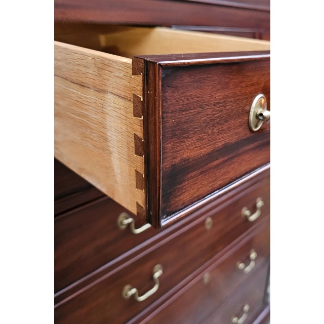 Late 20th Century Henkel Harris New Market Mahogany 175/29 Chippendale High Chest For Sale - Image 5 of 12