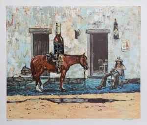 Noel Daggett, "Roll Your Own," Lithograph