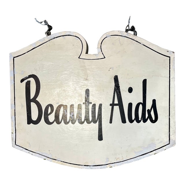 Vintage Hand Lettered Sign Beauty Aids For Sale