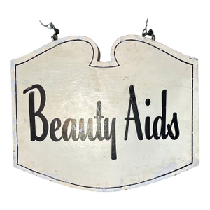 Vintage Hand Lettered Sign Beauty Aids
