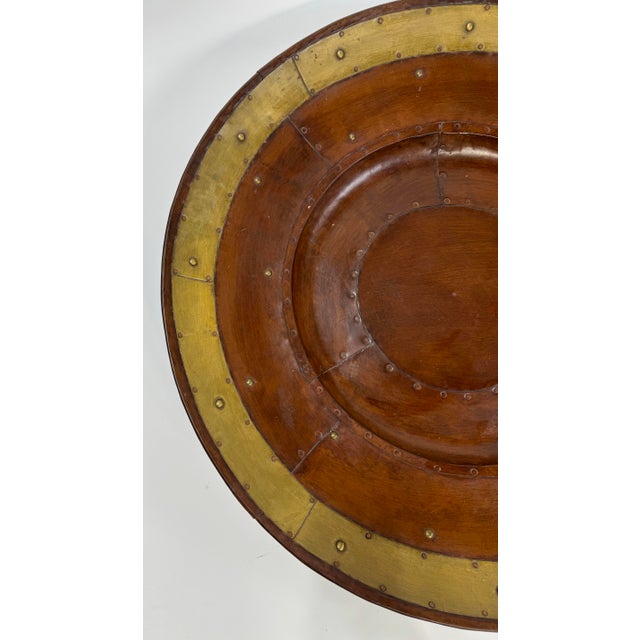 Late 20th Century Vintage Oversized Industrial Style Riveted Metal Tray For Sale - Image 5 of 6