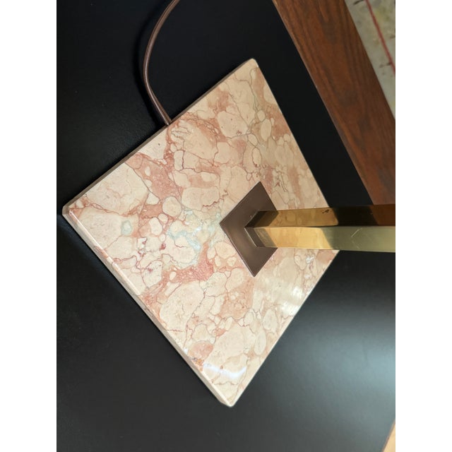 1950s Polished Brass & Marble Table Lamp Attributed to Gerald Thurston for Lightolier For Sale - Image 12 of 12