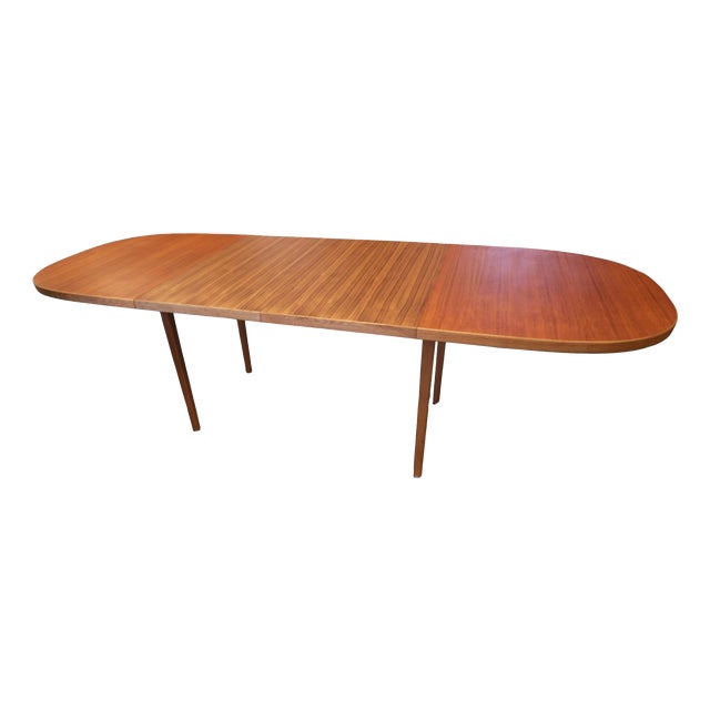 Oval Dining Table in Teak and Oak with Two Extension Leaves by Bertil Fridhagen for Bodafors, 1960 For Sale