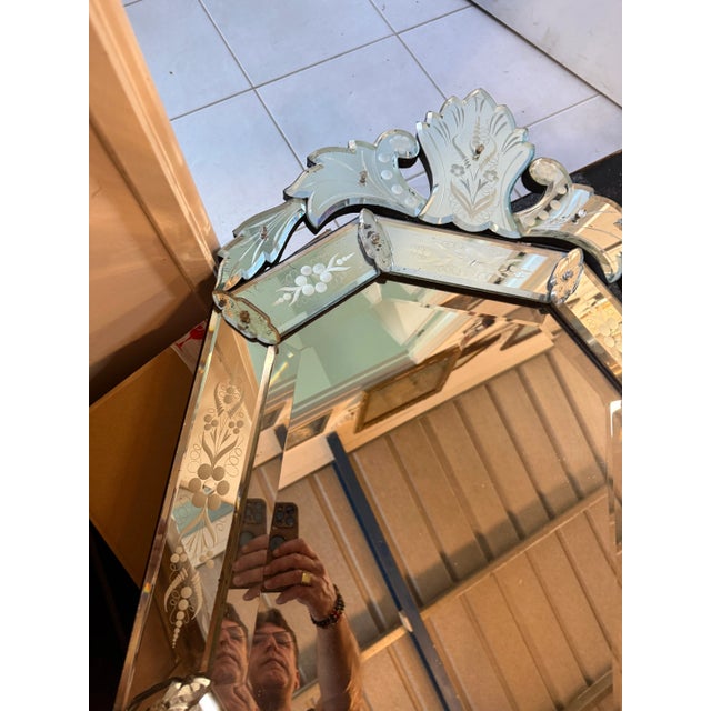 1950s Vintage Venetian Mirror, 1950s For Sale - Image 5 of 8