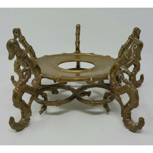 Vintage Mottahedeh Brass Faux Bamboo Fish Bowl / Plant Stand Chairish