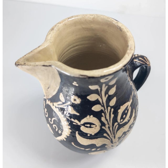 19th Century European or American Folk Art Slip Decorated Pitcher Jug For Sale - Image 9 of 12
