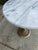 Vintage Pierced Brass Pedestal Side Table With Marble Top For Sale - Image 9 of 13