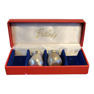 1980s Bullacks Stainless Steel Individual Salt Shakers