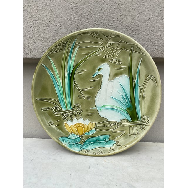 Large French Platter Swan Orchies Circa 1900 For Sale In Austin - Image 6 of 6