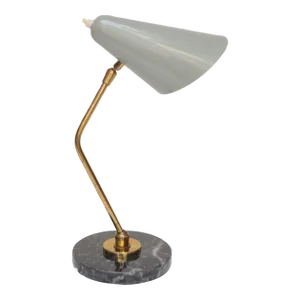 Italian Modern Brass, Metal, and Black Marble Table Lamp by Luci Milano
