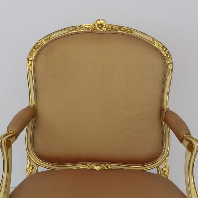 Cream 18th Century Fine Pair of Louis XV First Revival Armchairs For Sale - Image 8 of 9