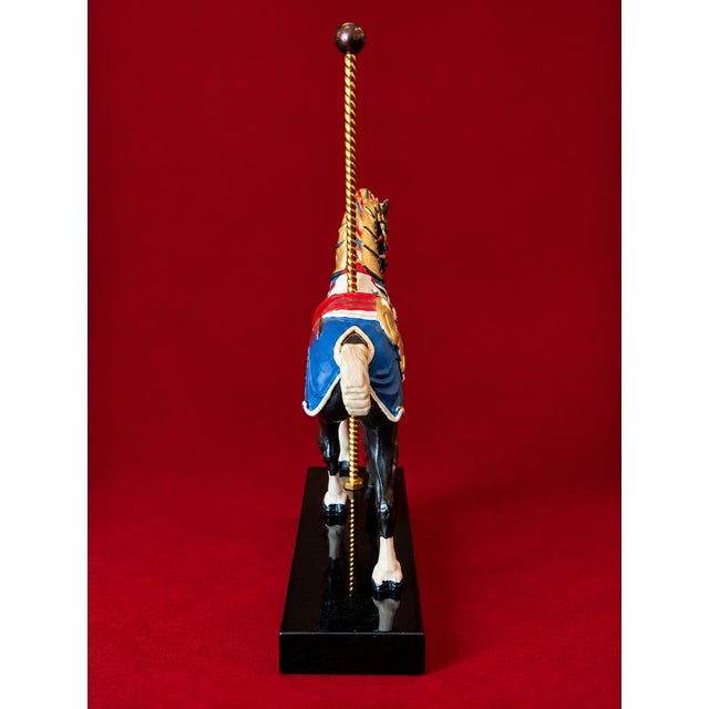Vintage Hamilton Collection Patriotic Horse | Art of the Carousel | Red White and Blue Americana Carnival Sculpture For Sale - Image 4 of 5