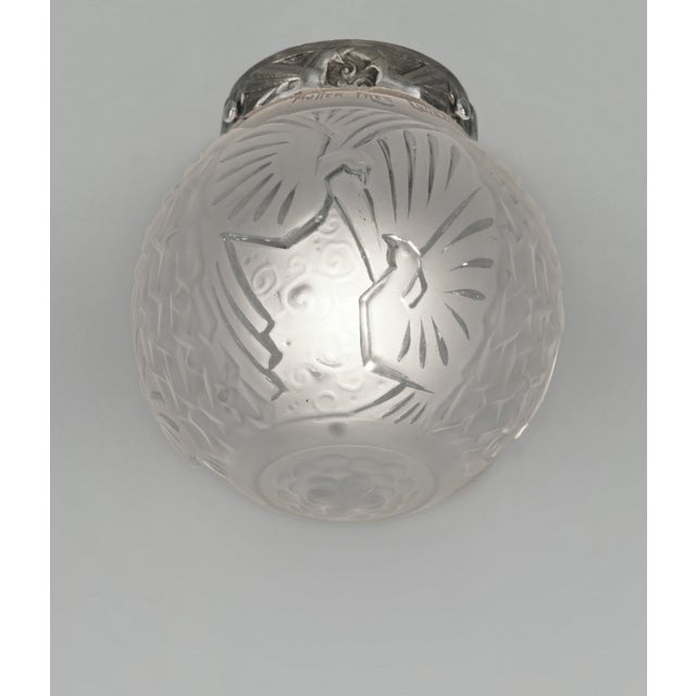 Art Deco 1930s French Art Deco Flush Mounts by Muller Freres France - A Pair For Sale - Image 3 of 12