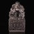 1960s Large Chinese Dragon Seal Sculpture - Antiqued Metal Desk Statue With Green Stone Inlay For Sale - Image 9 of 9