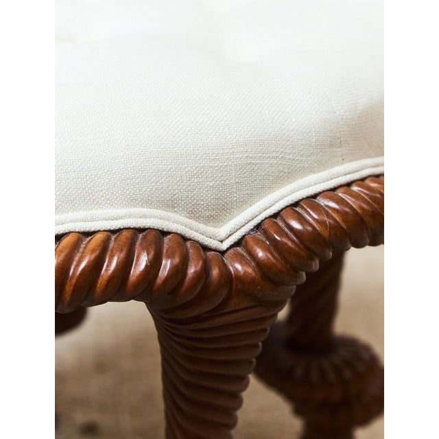 Auburn Mid 20th Century Mahogany Rope-Twist Stool For Sale - Image 8 of 10