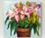 Square Impasto Floral Painting of Lilies. Gorgeous lush colors perfect to bring any wall to life. Unsigned. Dimensions:...