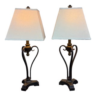 French Country Vintage Table Lamps, Pair For Sale