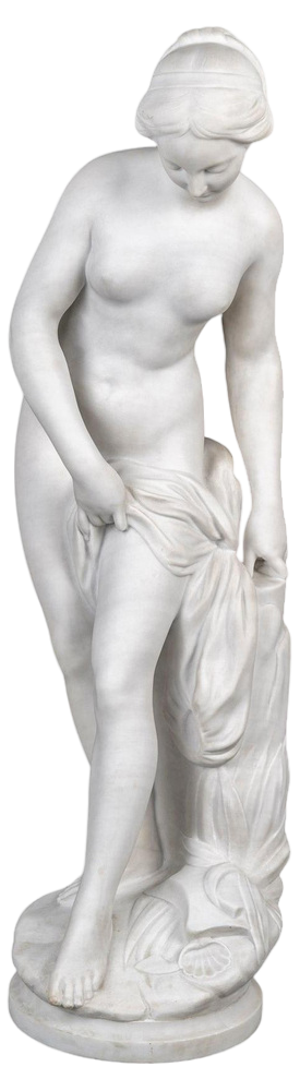 Large Napoleon III Sculpture in White Carrara Marble