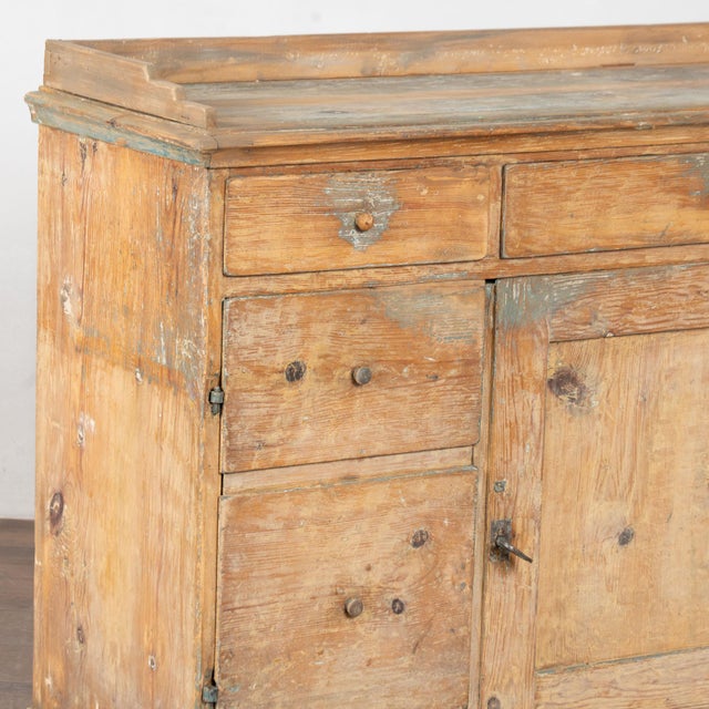 Wood 19th Century Swedish Rustic Pine Sideboard Console For Sale - Image 7 of 17