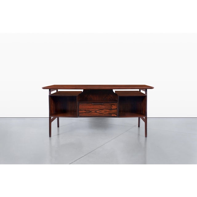 Danish Modern Floating Top Rosewood Desk Modern 75 by Gunni Omann For Sale - Image 9 of 15