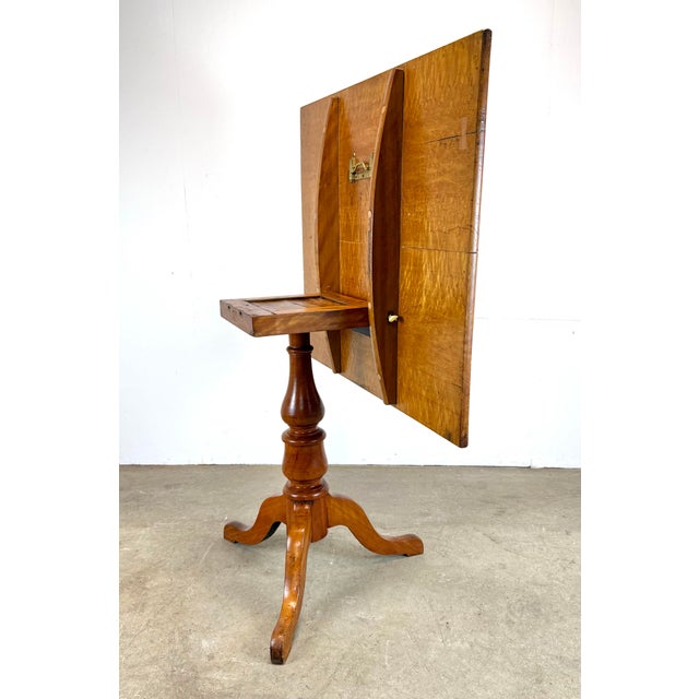 Antique Mid 19th Century Birdseye Maple & Cherry Tilt Top Table For Sale In New York - Image 6 of 12