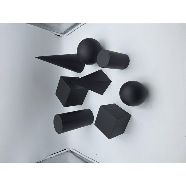 Wood Wooden Geometric-Shape Ornaments in Black Lacquer from Molteni, 1990s, Set of 8 For Sale - Image 7 of 17