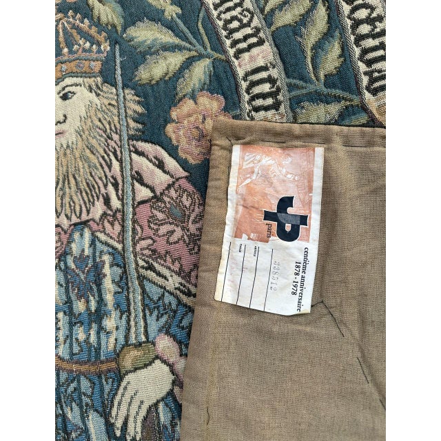 French Medieval Style Jacquard Tapestry, 1960s For Sale - Image 17 of 18