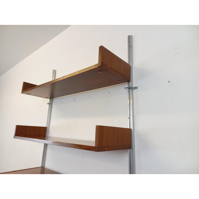 Vintage Wall-Mounted Bookcase with Secretaire Bar by Guariche Mortier Motte for Arp Minvielle, 1960s For Sale - Image 12 of 18