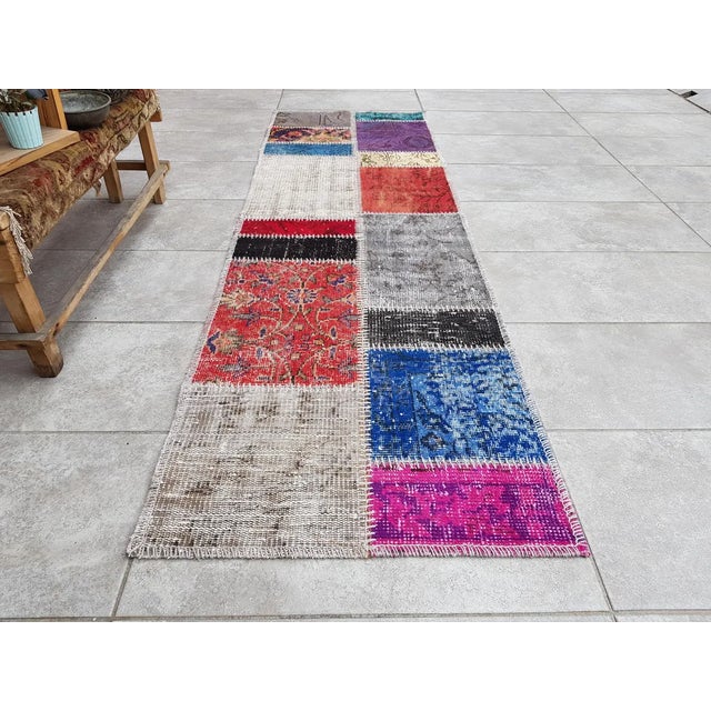 Oushak Decorative Vintage Runner For Sale - Image 6 of 10