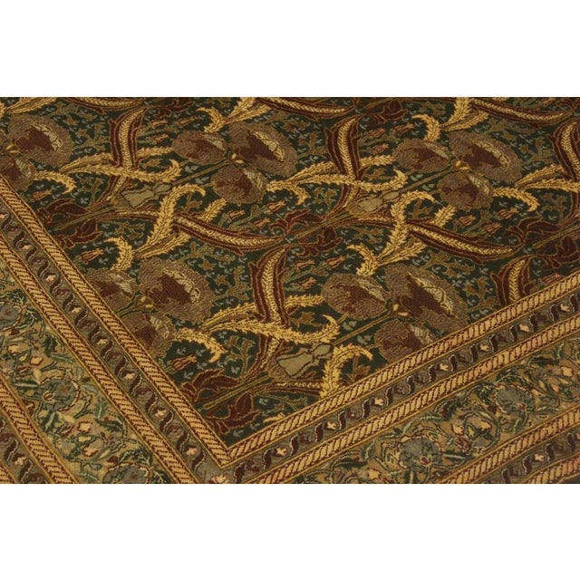 1980s Art Nouveau Green/Gold Wool Rug - 5'5 X 8'1 For Sale In New York - Image 6 of 8