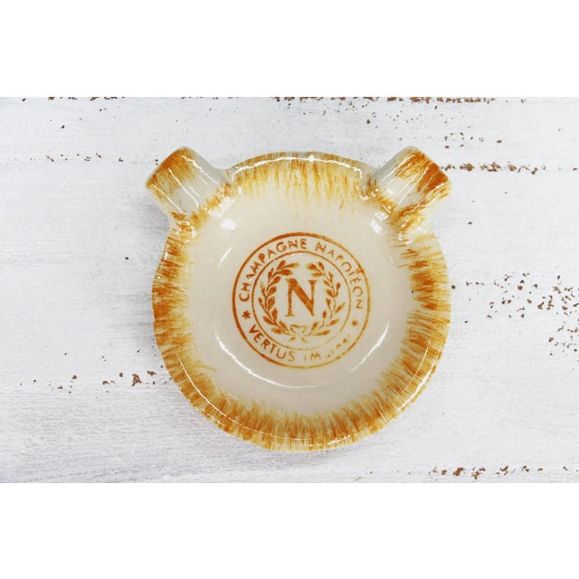 1940s Champagne Napoleon Vertus Marne Small Ashtray, Earthenware For Sale - Image 13 of 13