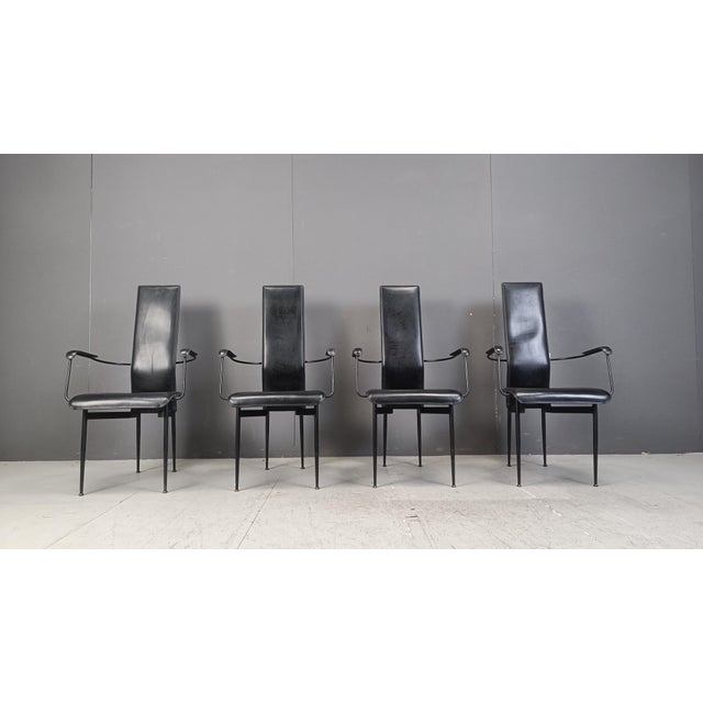 Vintage S44 Dining Chairs attributed to Giancarlo Vegni for Fasem, Set of 4, 1980s, Set of 4 For Sale - Image 9 of 9