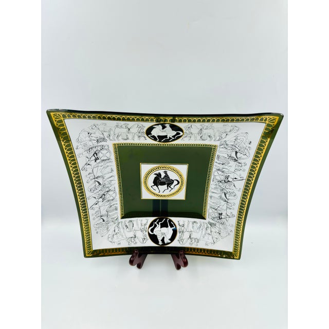 Mid-Century Modern Large Grecian Aldon Glass Tray For Sale - Image 3 of 11